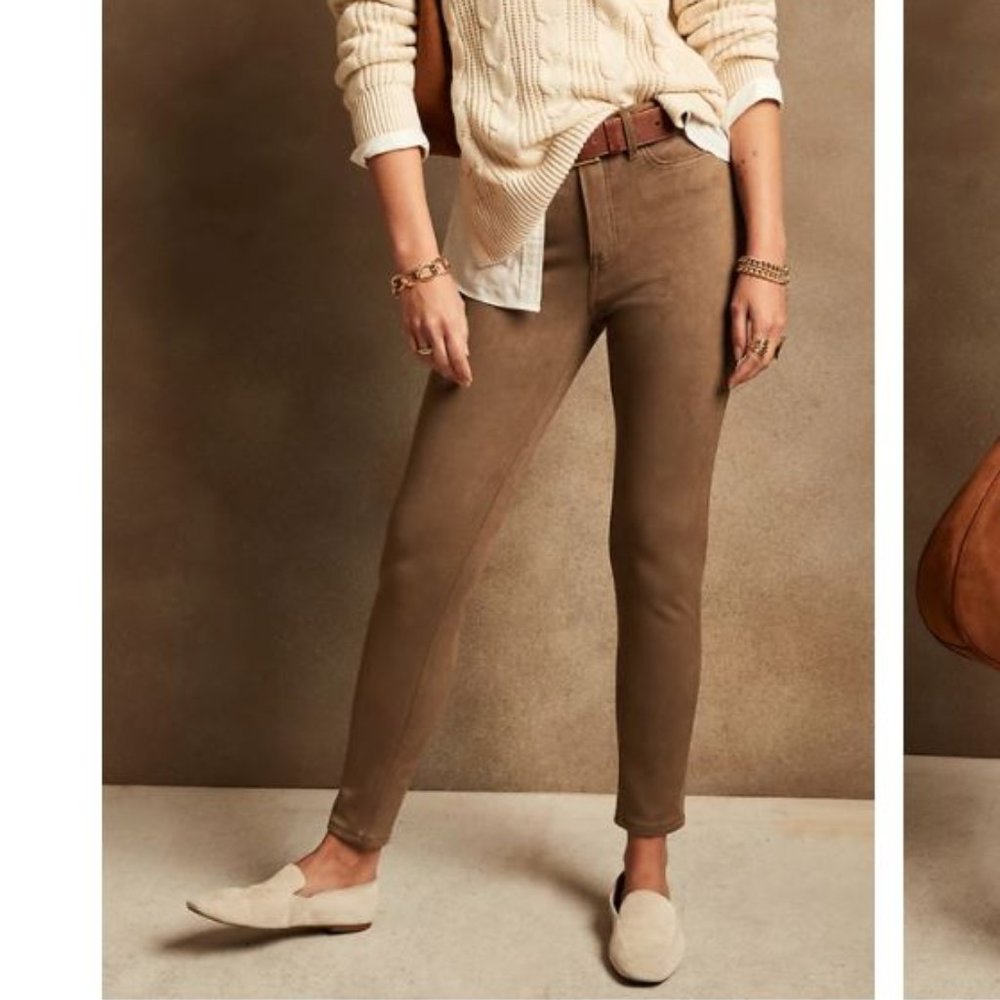 Womens Size 4 Vegan Suede Jeans - brown